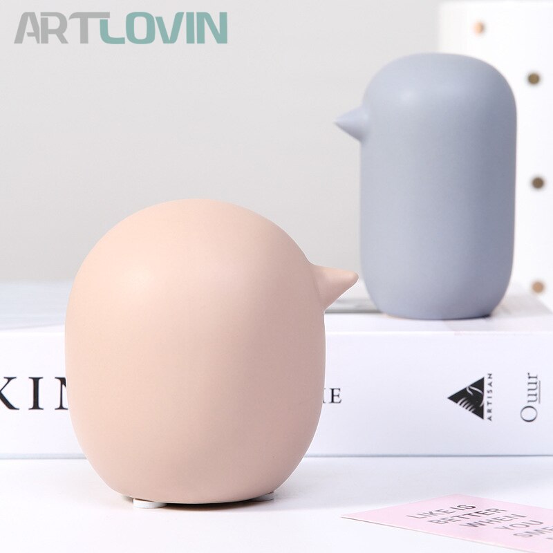 Nordic Modern Abstract Bird Figurines Home Decoration Accessories Ceramic Cute Matte Light Color Nice Bird Ornament Fashion Gift