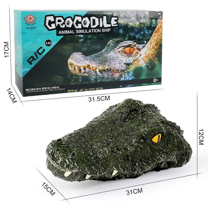 RC Boat Ship Toy Simulation Crocodile Head 2.4G Remote Control Joke Alligator Decoy Electric Toys Summer Water Spoof Toys gift