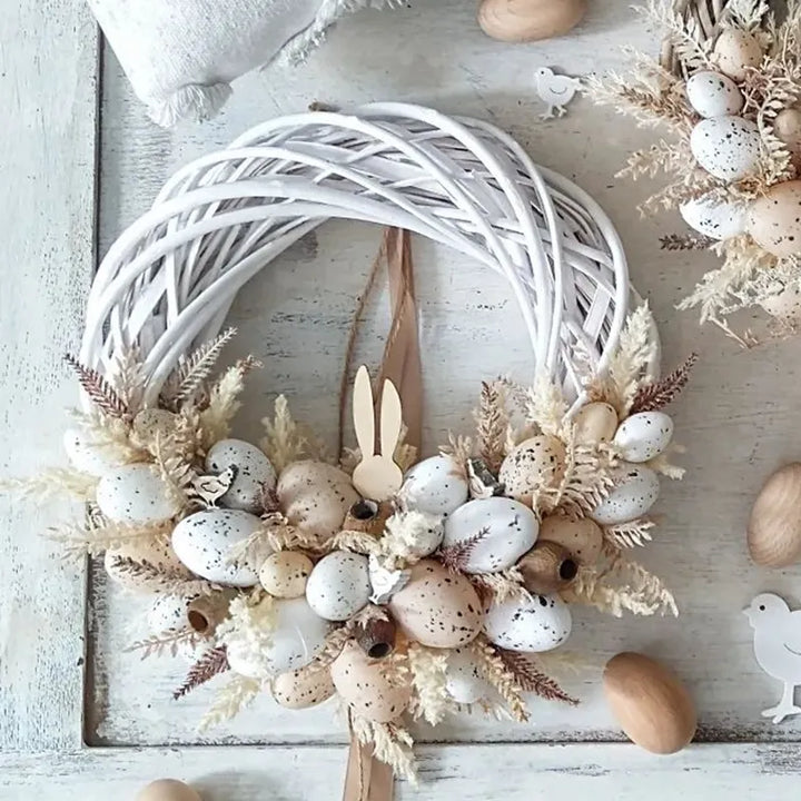 Multi Size White Rattan with Styrofoam Ball Foam Eggs for Happy Eater Home Decorations DIY Easter Wreath Kids Gifts Supplies
