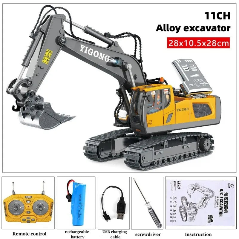RC Remote Control Toys Cars Excavator Bulldozer Dump Truck 2.4G High Tech Vehicle Engineering Cars Model For Boys Birthday Gifts