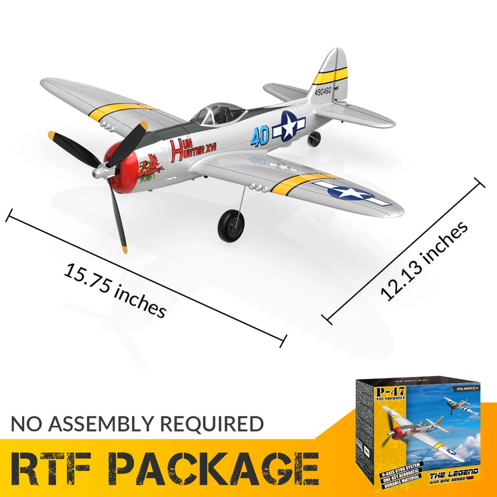 P47 Thunderbolt RC Plane 2.4G 4Ch RC Fighter 400mm Wingspan P47 RTF Aircraft One-key Aerobatic  RC Warbird Airplane Toys Gifts