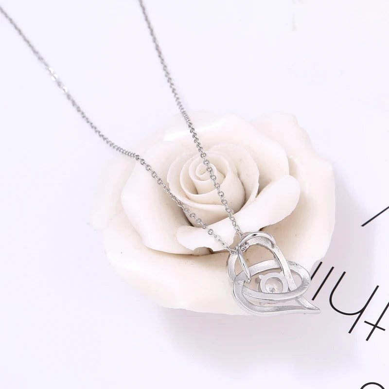Mother Necklace Women Jewellry Mother's Day Gift "i love you to the moon and back" Heart Necklaces To My Mom Birthday