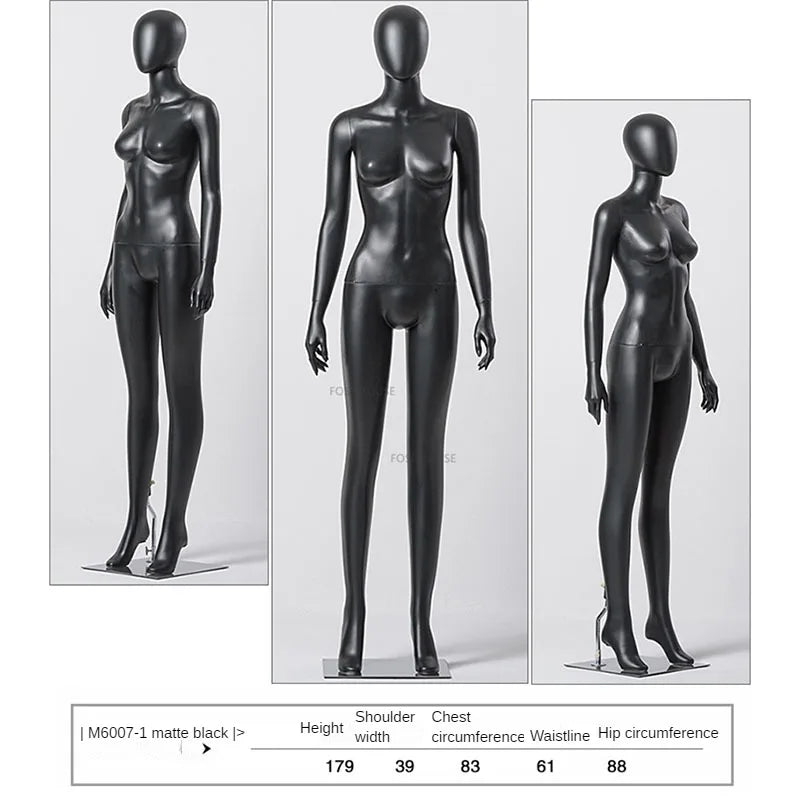 Matte Black Posable Women's Fashion Mannequins