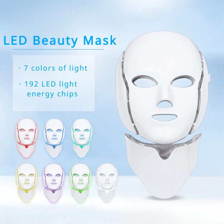Skin Care Led Mask Red Light Therapy Home Use Beauty Devices 7 Colours LED Light Therapy Face Beauty Facial Devices Neck Lift