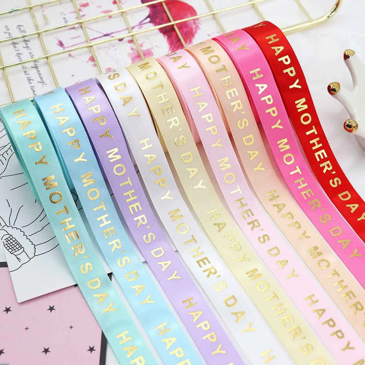 5Yards Mother's Day Thread Ribbons Cake Gifts Box Packaging Wedding Bouquet Birthday Christmas Bowknot Scene Party Decoration