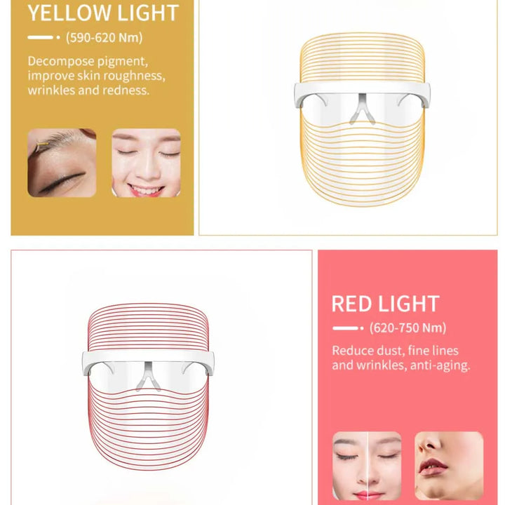 Red Light Therapy 7 Colour LED Mask Rechargeable Infrared Therapy Skin Care Home Use Photon Devices Face Beauty Facial Devices