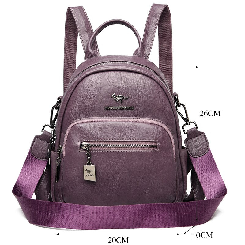 Multifunction Small Backpacks For Girls Soft Leather Backpack Women Shoulder Bag Fashion Brand Ladies Bagpack Mochila Feminina