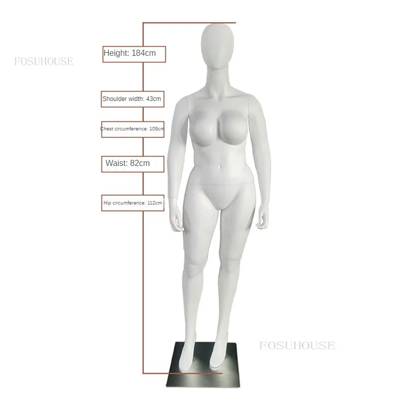 Plus Size Women's Clothing Mannequins Fiberglass Props Female Full Body Sports Mannequin Fat Woman Mannequin Display Stand