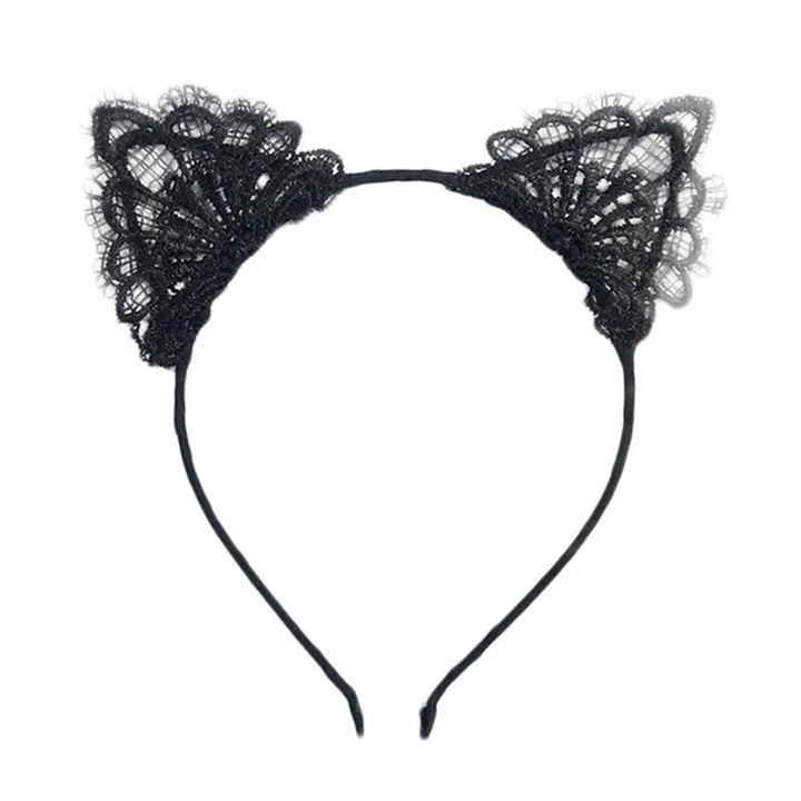 ncmama Flower Rabbit Ears Bunny Hairband for Women Sexy Black Cat Headband Party Headwear Easter Day Girls Hair Accessories
