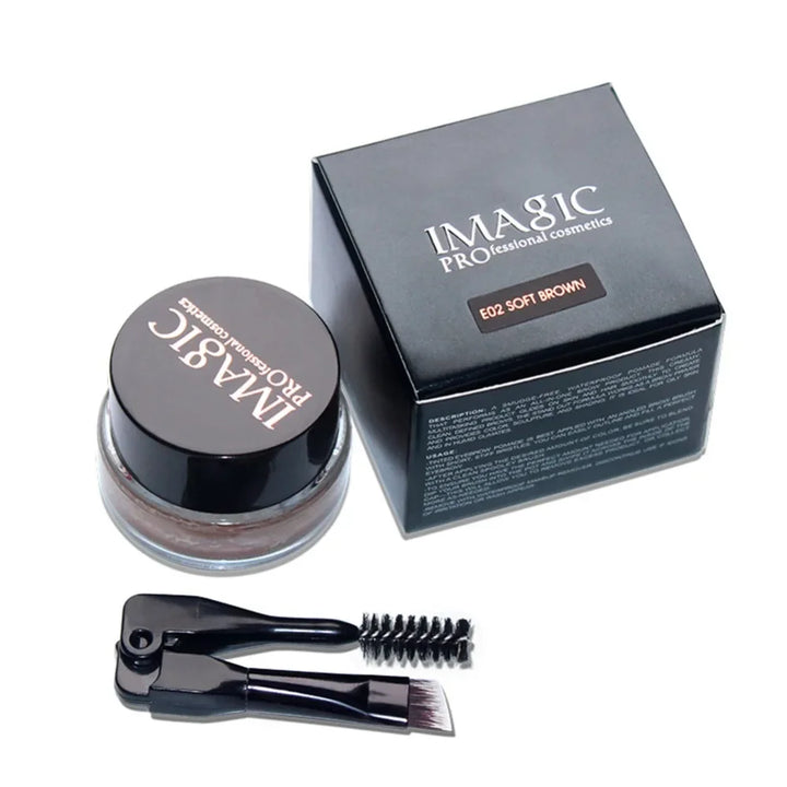 IMAGIC Professional Eye Brow Tint Makeup Tool Waterproof Brow Cream 6 Color Black Brown Eyebrow Gel With Brow Brush