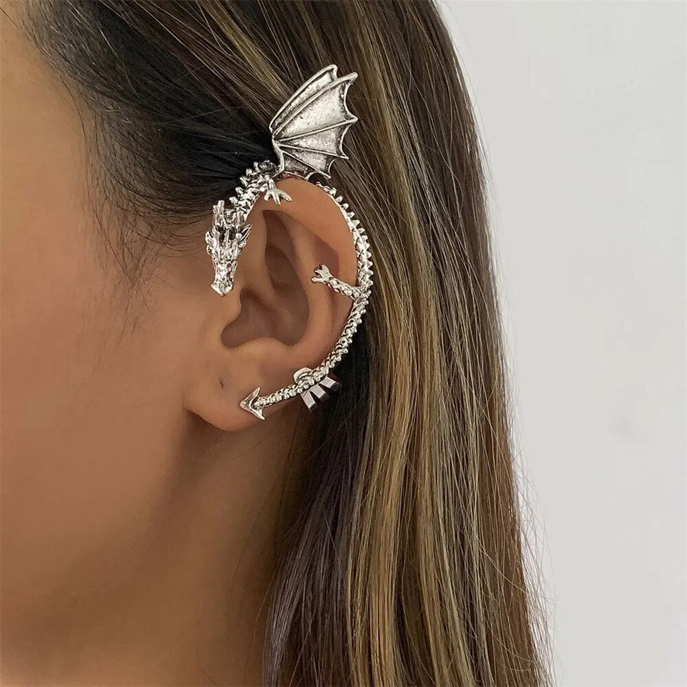 Gargoyle Ear Crawler Novelty Cuff Earrings
