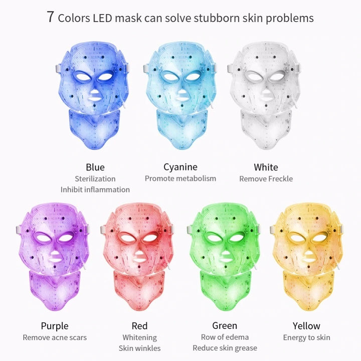Red Light Therapy Skin Care Led Mask Home Use Beauty Devices7 Colours LED Light Therapy Face Beauty Facial Devices