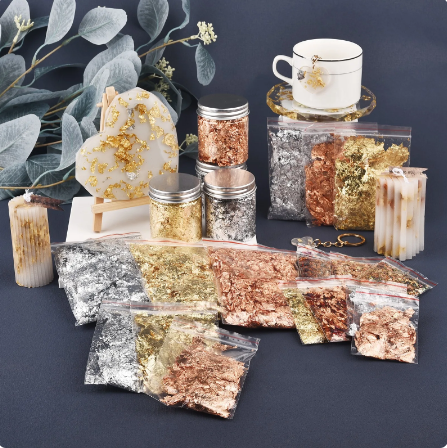 Leaf Foil Flakes for Nail Art & Jewelry Making