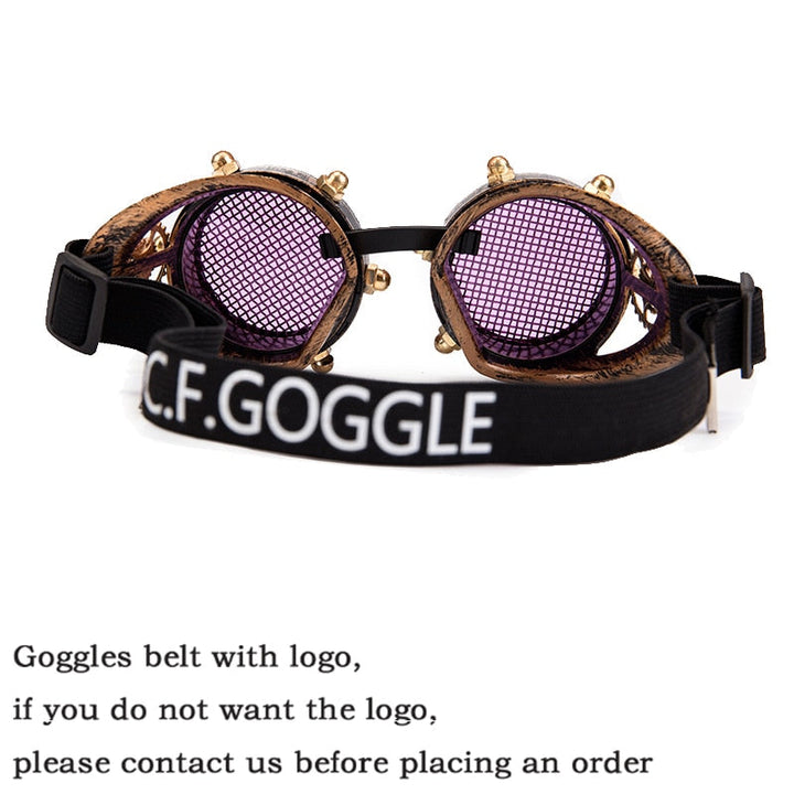 Hot New Men Women Welding Goggles Gothic Steampunk Cosplay Antique Spikes Vintage Glasses Eyewear-18