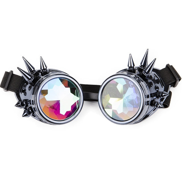Hot New Men Women Welding Goggles Gothic Steampunk Cosplay Antique Spikes Vintage Glasses Eyewear-3