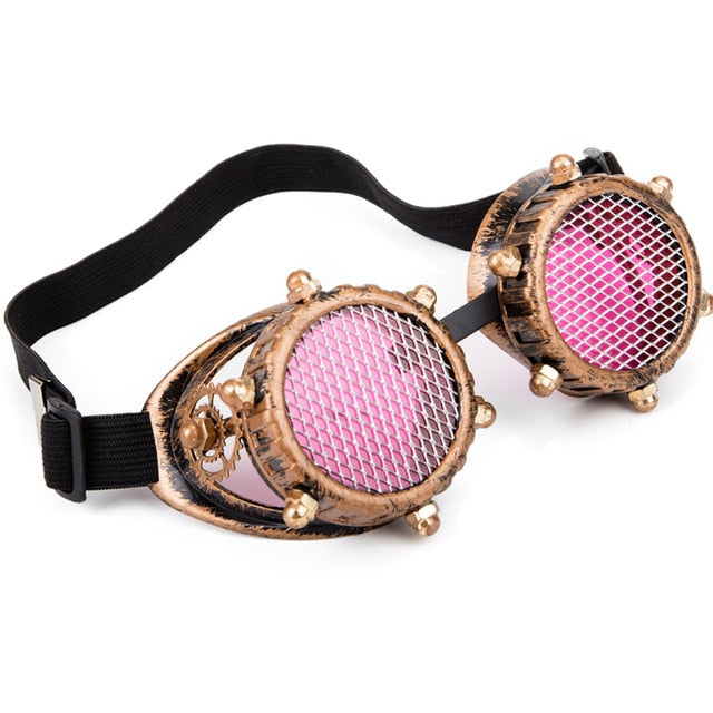 Hot New Men Women Welding Goggles Gothic Steampunk Cosplay Antique Spikes Vintage Glasses Eyewear-5
