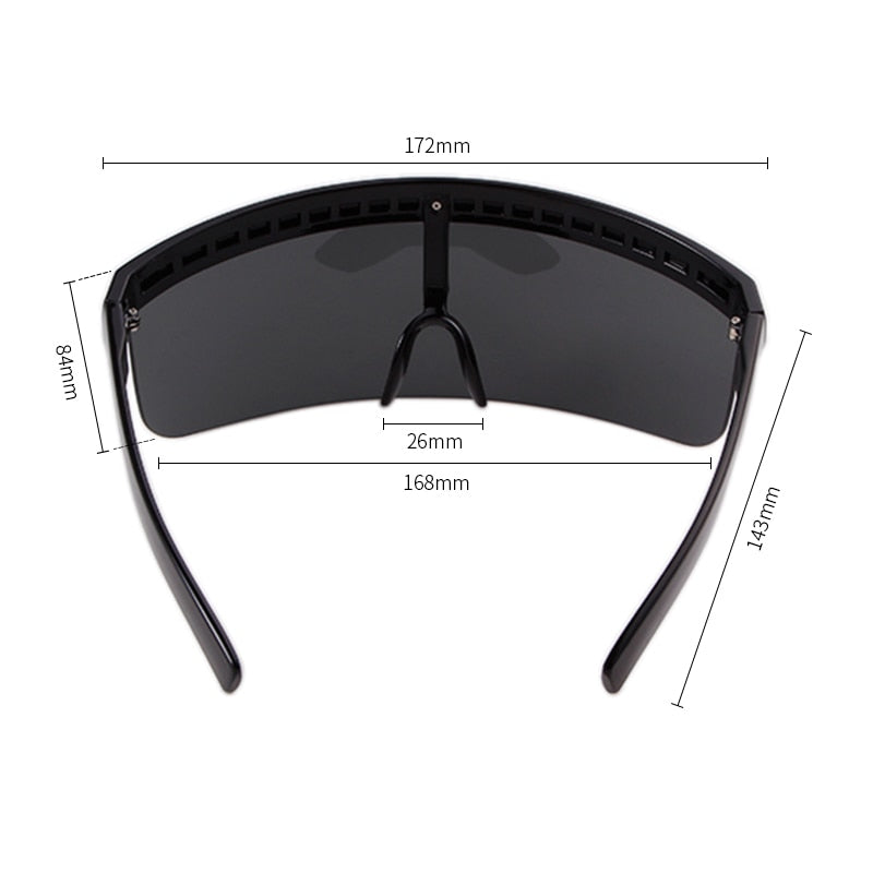 Oversize Shield Visor Mask Sunglasses Men Women One Peice Windproof Glasses Flat Top Hood Nicki Minaj Goggles-23