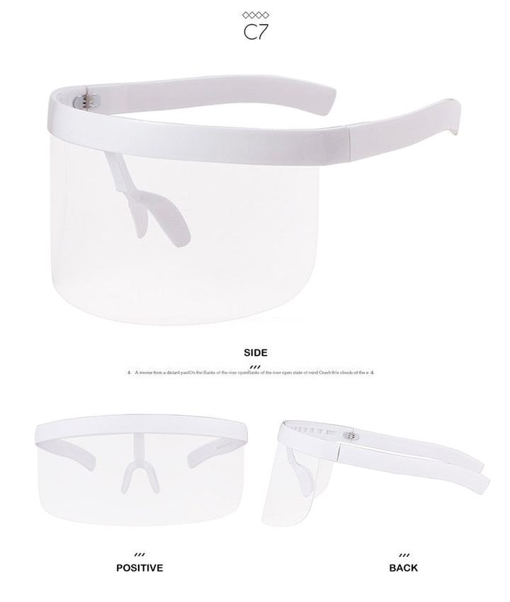 Oversize Shield Visor Mask Sunglasses Men Women One Peice Windproof Glasses Flat Top Hood Nicki Minaj Goggles-15