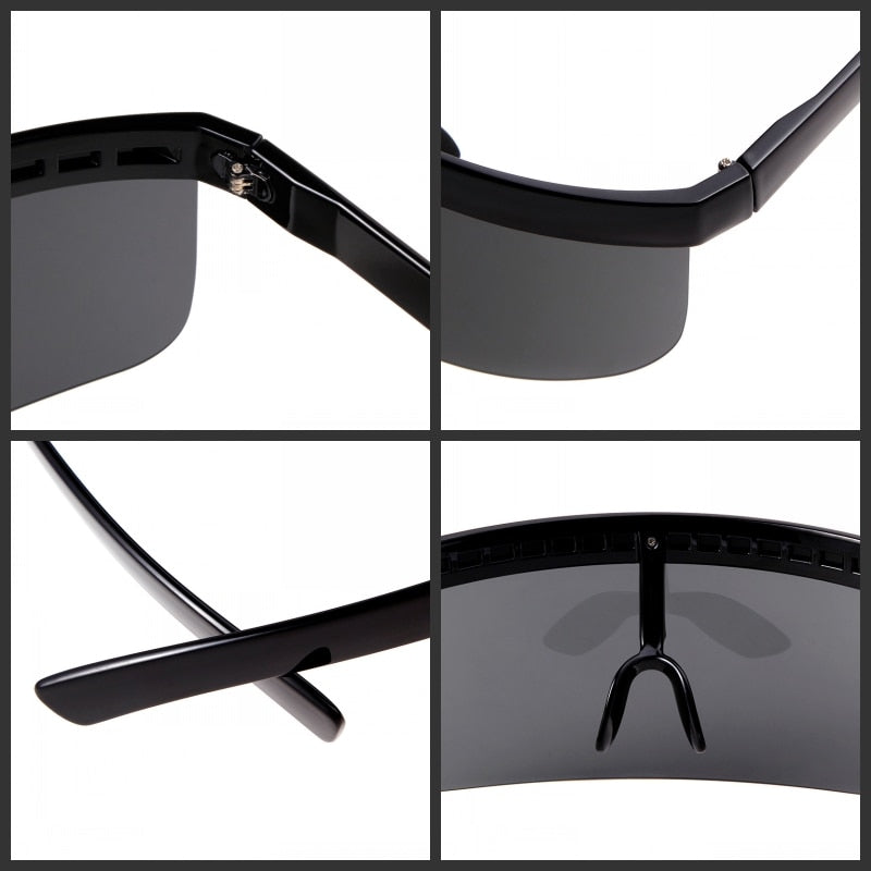Oversize Shield Visor Mask Sunglasses Men Women One Peice Windproof Glasses Flat Top Hood Nicki Minaj Goggles-26