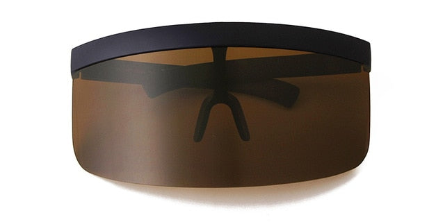 Oversize Shield Visor Mask Sunglasses Men Women One Peice Windproof Glasses Flat Top Hood Nicki Minaj Goggles-5
