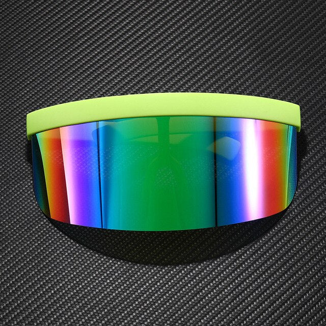 Oversize Shield Visor Mask Sunglasses Men Women One Peice Windproof Glasses Flat Top Hood Nicki Minaj Goggles-18