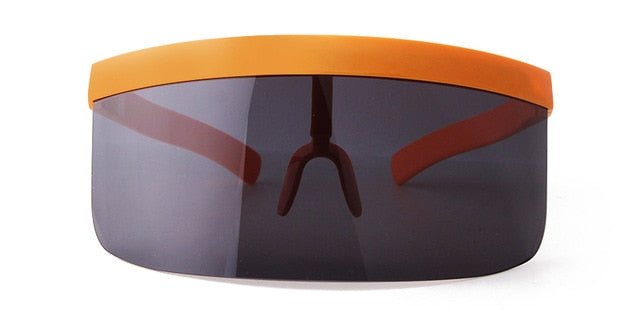 Oversize Shield Visor Mask Sunglasses Men Women One Peice Windproof Glasses Flat Top Hood Nicki Minaj Goggles-12