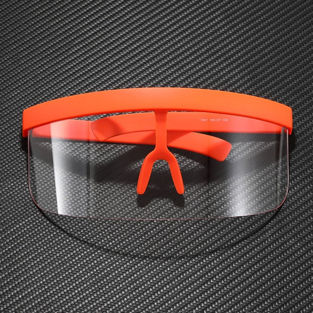 Oversize Shield Visor Mask Sunglasses Men Women One Peice Windproof Glasses Flat Top Hood Nicki Minaj Goggles-21