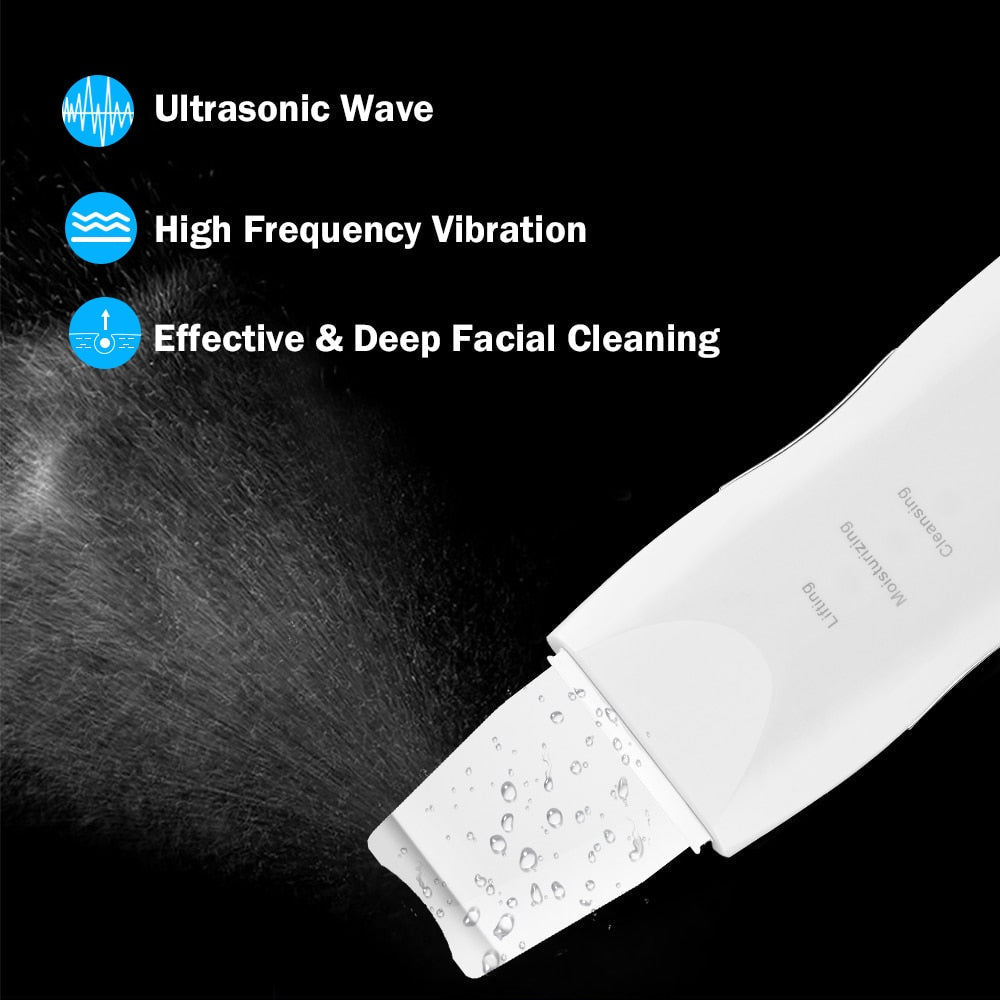 Ultrasonic Skin Scrubber Rechargeable Ion Deep Face Cleaning Vibration Massager Acne Blackhead Removal Cleanser Exfoliating Pore-3