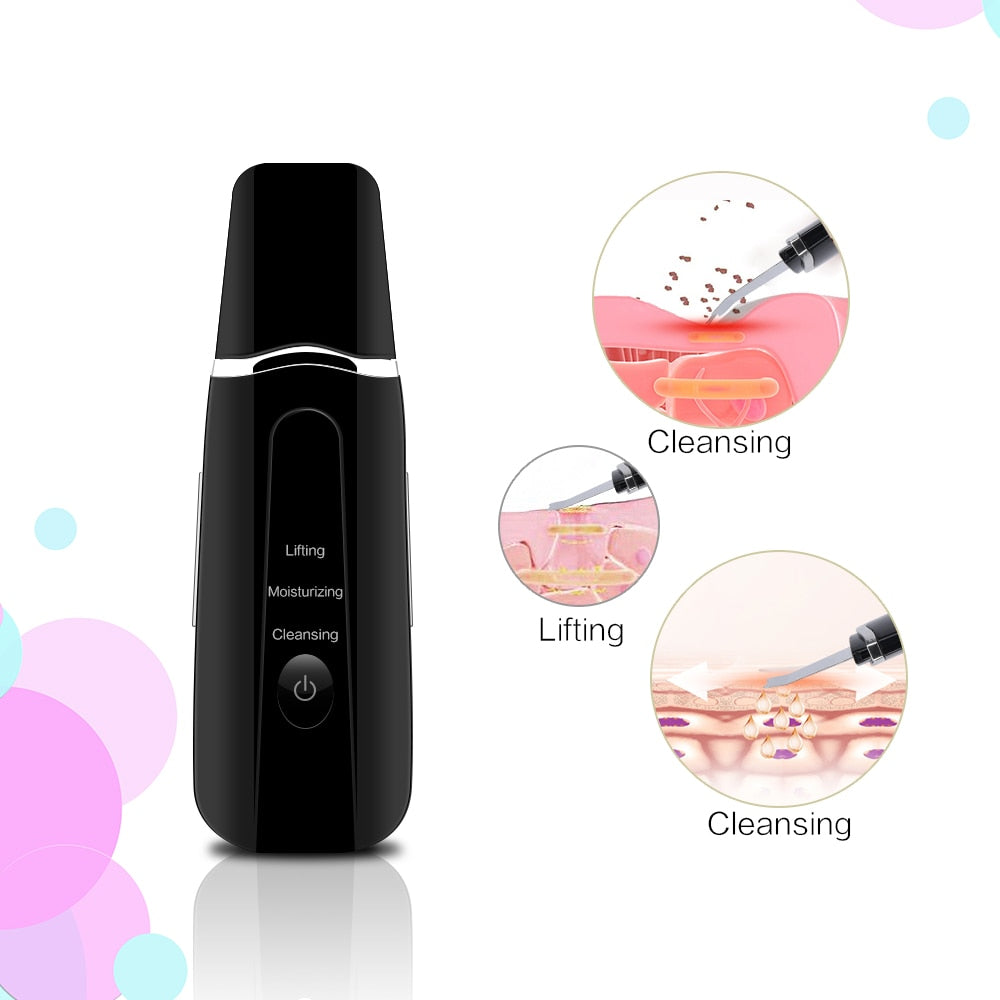 New Ultrasonic Ion Skin Scrubber Remove Dirt Blackhead Reduce Wrinkles and Spots Deep Face Cleaning Machine Beauty Tools-4