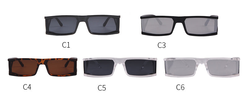 Narrow Rectangle Sunglasses Shades Women Brand Designer Men Vintage Rectangular Frame 90s trendy Sun Glasses-12