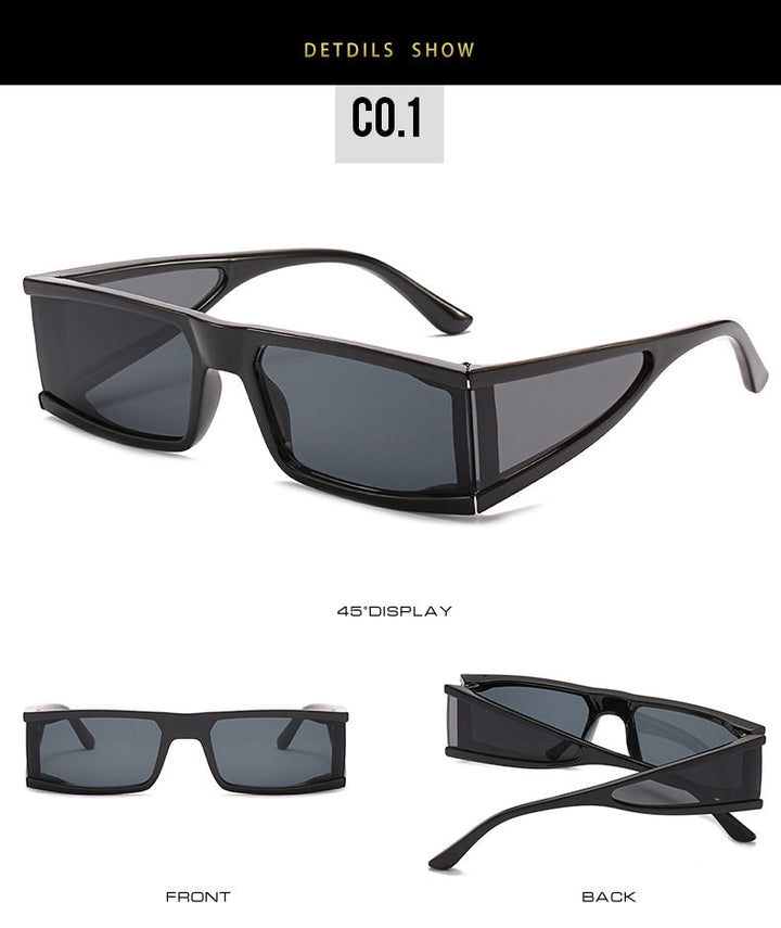 Narrow Rectangle Sunglasses Shades Women Brand Designer Men Vintage Rectangular Frame 90s trendy Sun Glasses-13