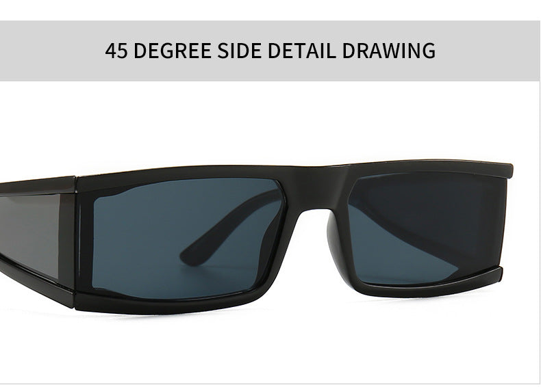 Narrow Rectangle Sunglasses Shades Women Brand Designer Men Vintage Rectangular Frame 90s trendy Sun Glasses-21