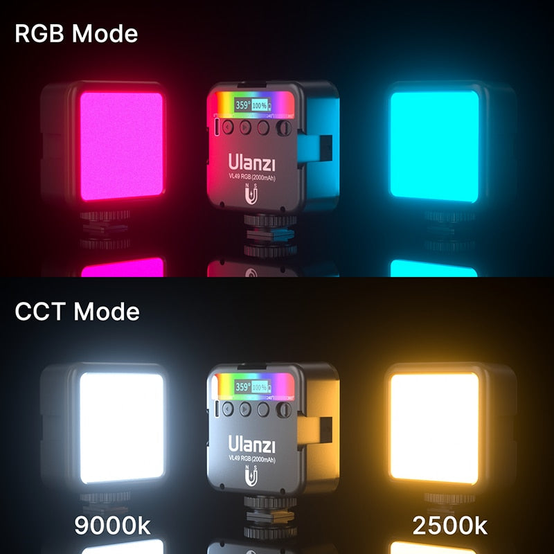 Mini RGB LED Video Light 2700K-9000K On Camera Fill Light Photography Lighting Pocket Live Tiktok Vlog Light lamp-14