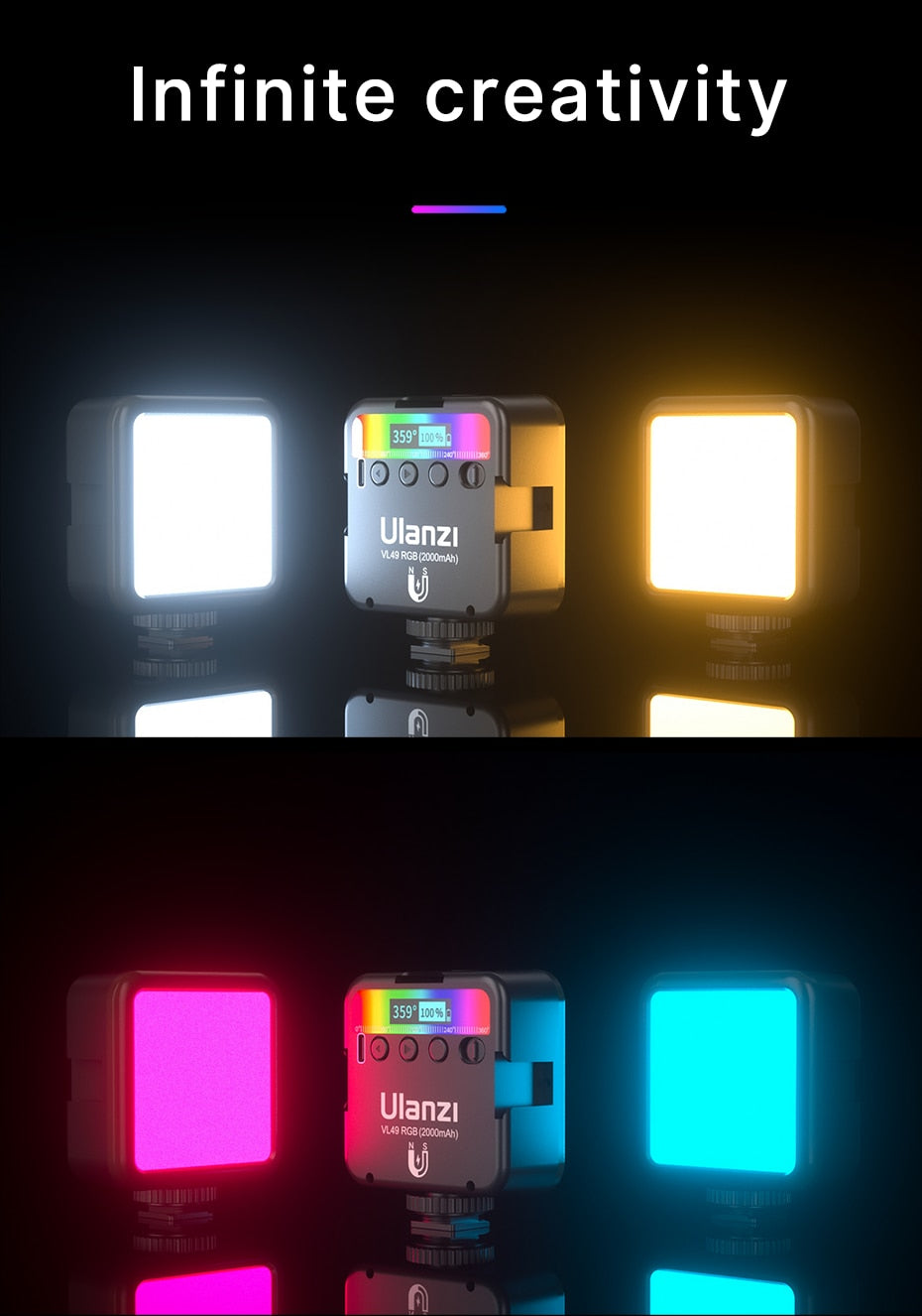 Mini RGB LED Video Light 2700K-9000K On Camera Fill Light Photography Lighting Pocket Live Tiktok Vlog Light lamp-19