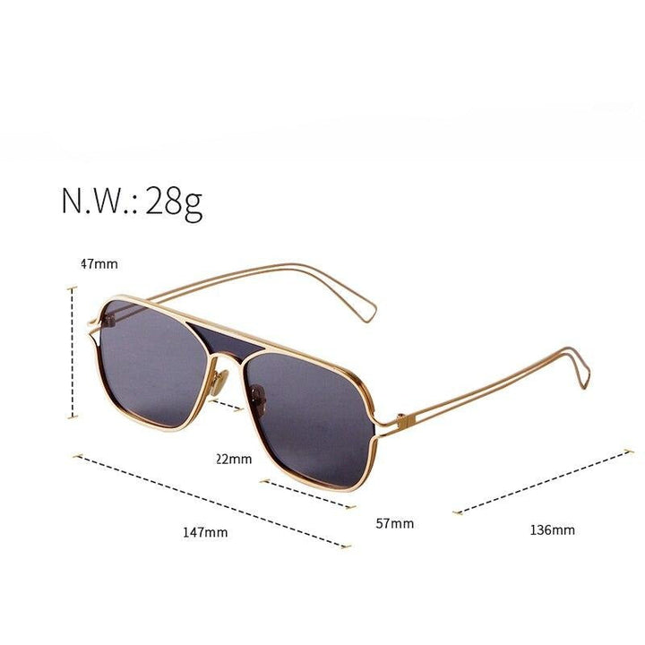 Retro Fashion Aviation Sunglasses Women Brand Designer Vintage Colorful Square Pilot Sun Glasses Lentes De Sol-26