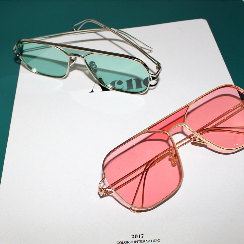Retro Fashion Aviation Sunglasses Women Brand Designer Vintage Colorful Square Pilot Sun Glasses Lentes De Sol-1