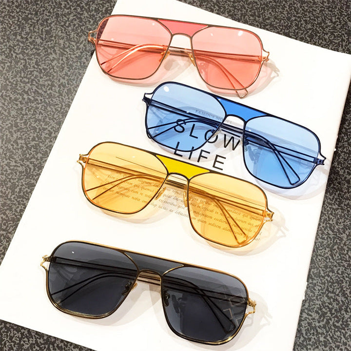 Retro Fashion Aviation Sunglasses Women Brand Designer Vintage Colorful Square Pilot Sun Glasses Lentes De Sol-2