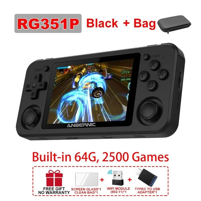 RG351M Retro Video Game Console Aluminum Alloy Shell RG351P 2500 Game Portable Console RG351 Handheld Game Player-1