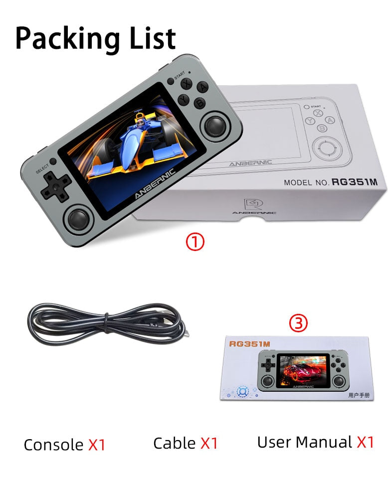 RG351M Retro Video Game Console Aluminum Alloy Shell RG351P 2500 Game Portable Console RG351 Handheld Game Player-11