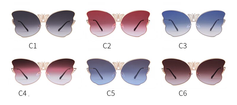 Fashion butterfly sunglasses women luxury brand designer pink vintage oversized sun glasses shades for women-2