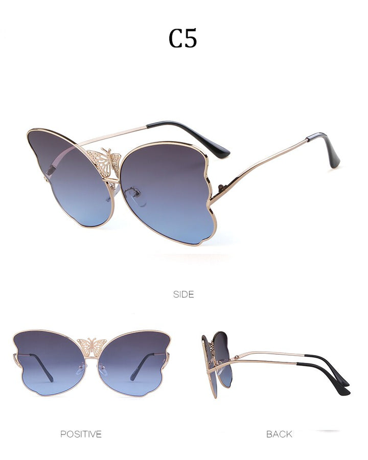Fashion butterfly sunglasses women luxury brand designer pink vintage oversized sun glasses shades for women-7