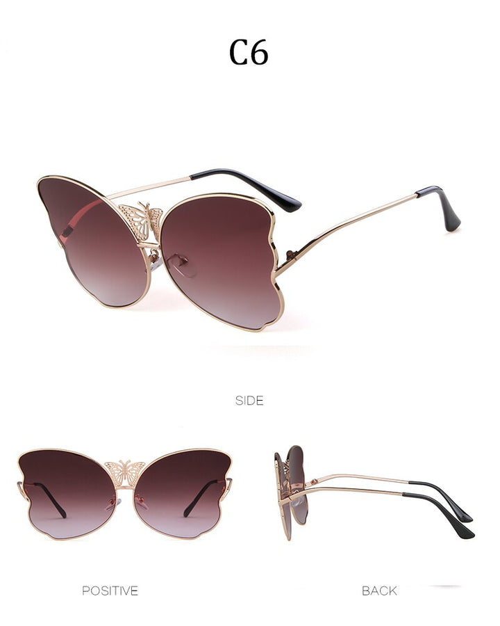 Fashion butterfly sunglasses women luxury brand designer pink vintage oversized sun glasses shades for women-8