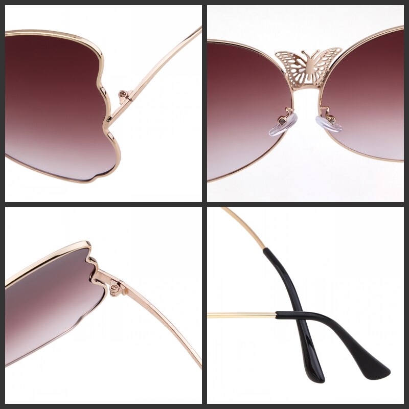 Fashion butterfly sunglasses women luxury brand designer pink vintage oversized sun glasses shades for women-21