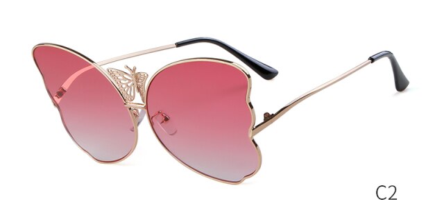 Fashion butterfly sunglasses women luxury brand designer pink vintage oversized sun glasses shades for women-9
