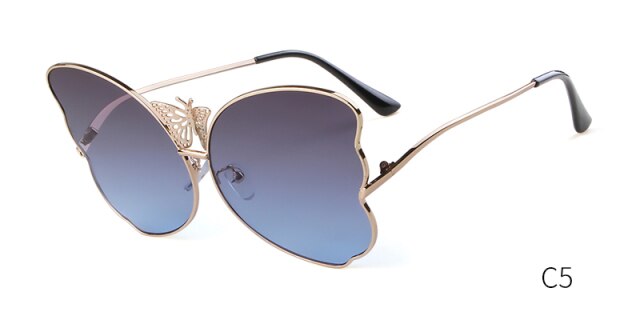 Fashion butterfly sunglasses women luxury brand designer pink vintage oversized sun glasses shades for women-13