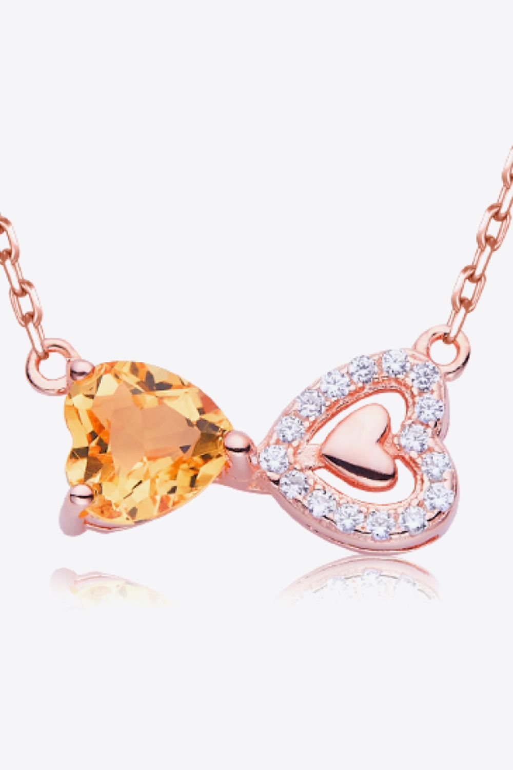 Citrine Heart 925 Sterling Silver Necklace