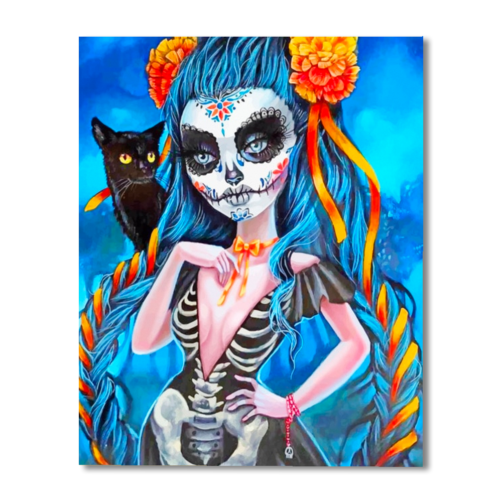 ARTISTRY RACK Halloween Sugar Skull Woman Paint-By-Numbers Painting Kit