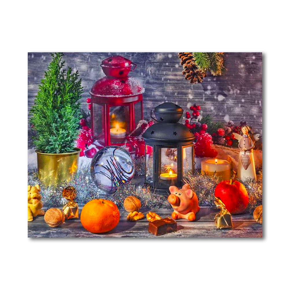 Christmas Lanterns Paint By Numbers Painting Kit-1