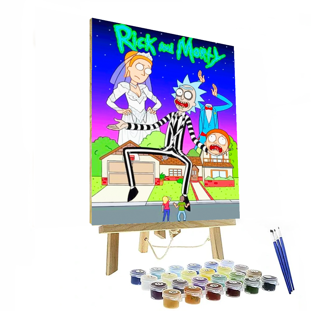 ARTISTRY RACK Beetlejuice Rick And Morty Paint-By-Numbers Painting Kit