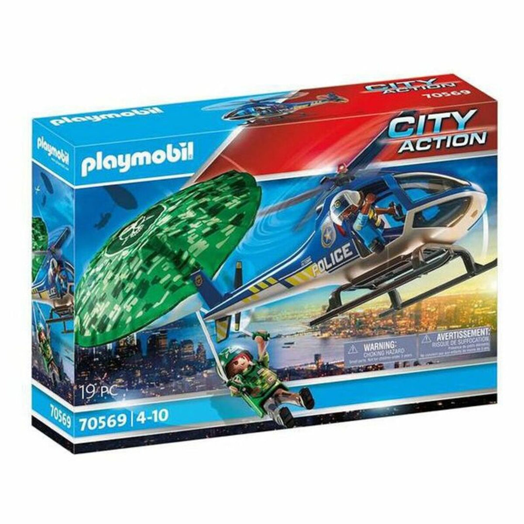 Playset  City Action Police helicopter: Parachute Chase Playmobil 70569 (19 pcs)-0